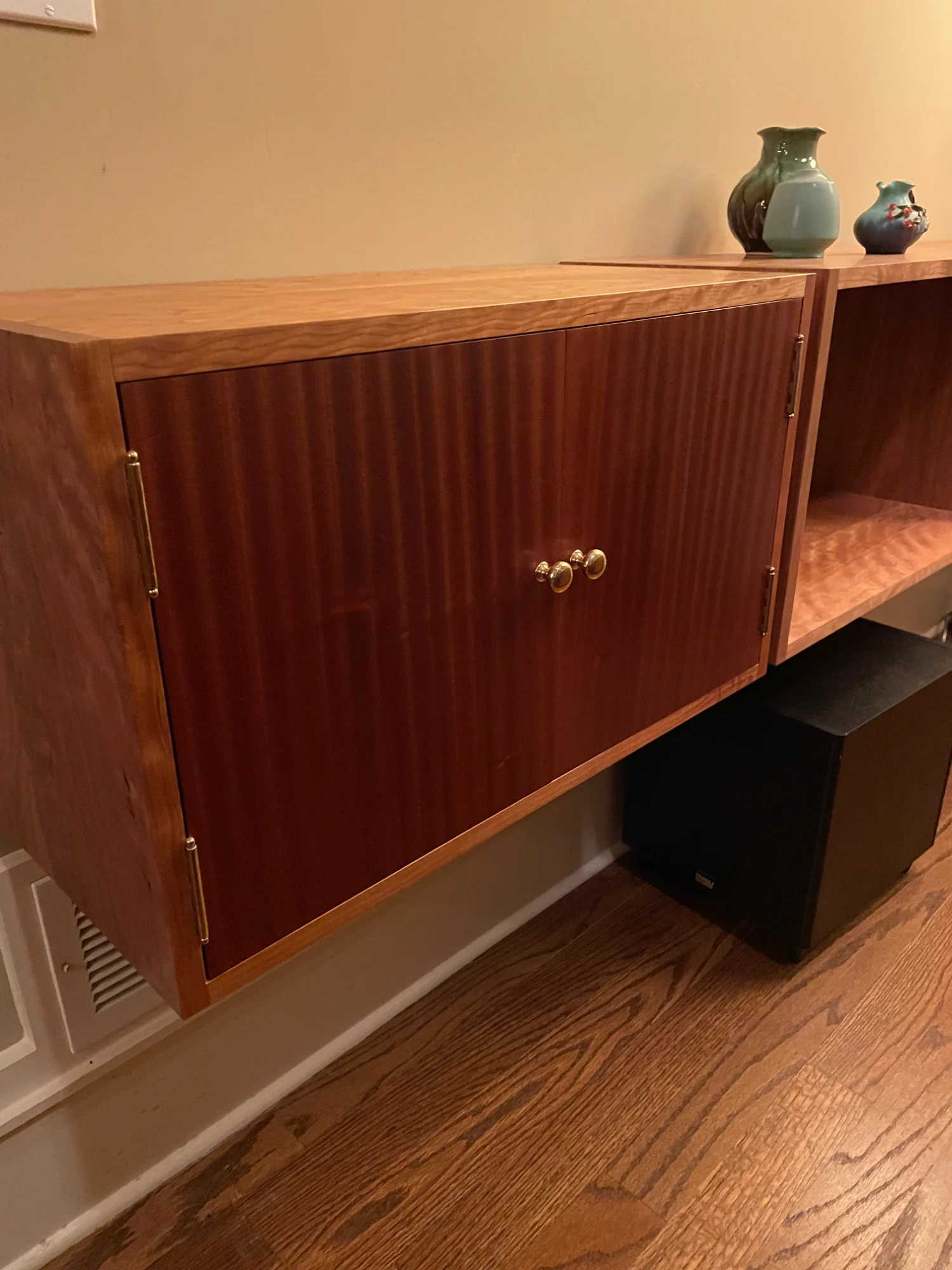 Custom floating credenza