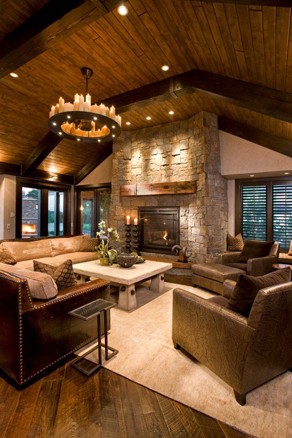 Craftsman living room with custom wood furniture